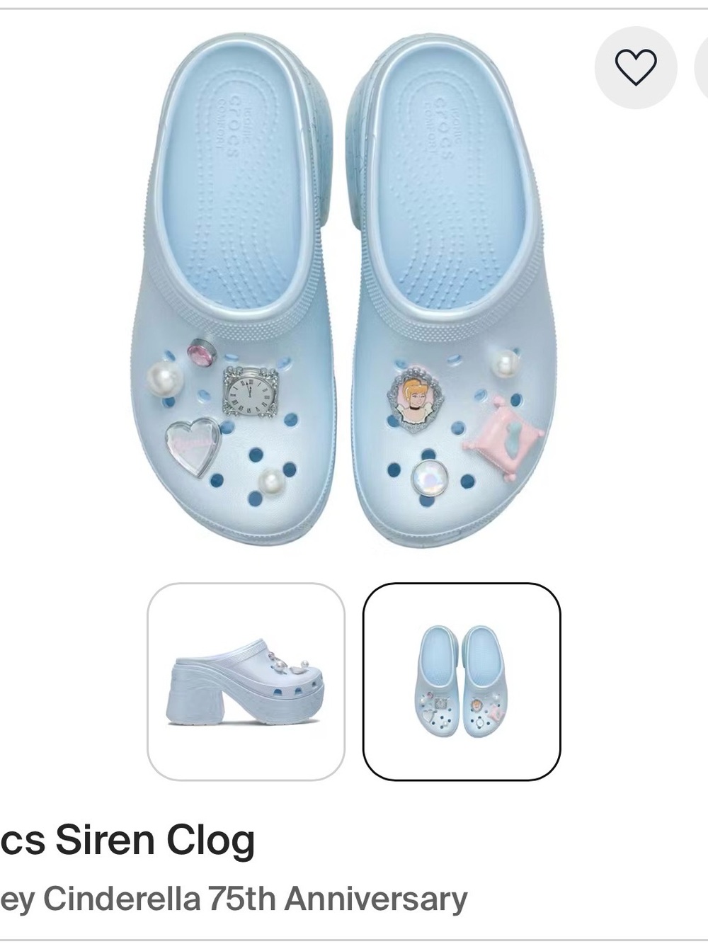CROCS Siren Cinderella 75th Anniversary Heels .